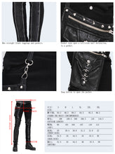 Load image into Gallery viewer, PT02101 daily life punk men fitted black trousers with leg bag

