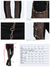 Load image into Gallery viewer, PT02102 Party wear steampunk men fitted brown straight leg pants with bag
