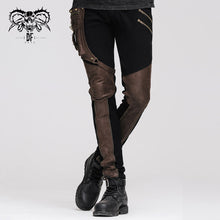 Load image into Gallery viewer, PT02102 Party wear steampunk men fitted brown straight leg pants with bag
