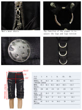 Load image into Gallery viewer, PT029 punk rock adjustable zippered summer men shorts with loops
