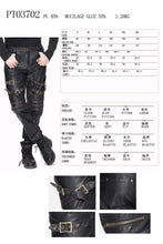Load image into Gallery viewer, PT03702 punk rock biker bronze winter men leather trousers with zipper and loops
