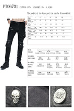 Load image into Gallery viewer, PT06701 Black punk rock multi-bag men trousers with zipper

