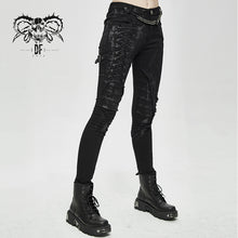Load image into Gallery viewer, PT110 Punk mecha hand painted laced up legs cool women pants
