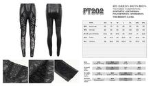 Load image into Gallery viewer, PT202 Queen Flocked laced up Goth Leggings
