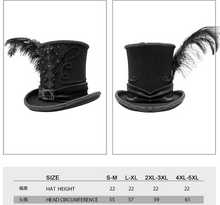 Load image into Gallery viewer, AS069 Gothic gentleman feather high quality spiked woolen top hats
