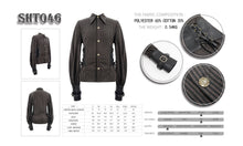 Load image into Gallery viewer, SHT046 Western fashion Autumn Steampunk brown striped shirts with fake belt
