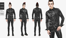 Load image into Gallery viewer, SHT067 Punk shiny pleated basic style men shirts
