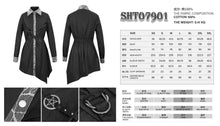 Load image into Gallery viewer, SHT07901 Black Asymmetric Belt Hip Covered blouse
