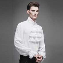 Load image into Gallery viewer, SJM127 punk wedding high collar Gothic chiffon men white shirts with bow tie
