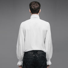 Load image into Gallery viewer, SJM127 punk wedding high collar Gothic chiffon men white shirts with bow tie
