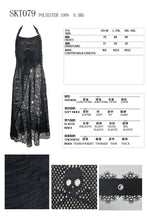 Load image into Gallery viewer, SKT079 daily Summer sexy girls punk broken holes mesh peplum halter dress
