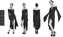 Load image into Gallery viewer, SKT116 Gothic sexy ladies everyday stretchy pleated laced up waist off shoulder slim dress
