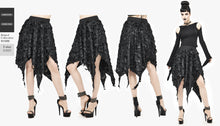 Load image into Gallery viewer, SKT130 Dark tattered sharp hem skirt
