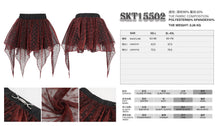 Load image into Gallery viewer, SKT15502 black and red nifty short punk skirt
