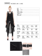 Load image into Gallery viewer, SR002 Hallowmas Autumn black woolen striped knitted punk women hooded cape with belt
