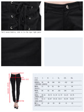 Load image into Gallery viewer, TRW105 daily life Punk style lace up stretchy black women pants

