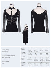 Load image into Gallery viewer, TT004 summer punk big collar bright leather chocker sexy women T-shirt with chain
