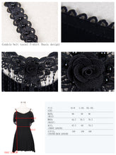 Load image into Gallery viewer, TT015 daily Gothic small rose lace tassel back over hip sexy women long t-shirts
