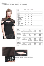 Load image into Gallery viewer, TT034 daily Summer nailed short sleeves sexy women punk rock mesh stretchy T-shirts
