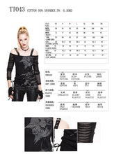Load image into Gallery viewer, TT043 daily Skull printed long sleeves drawstring halter cotton punk women T-shirt
