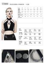 Load image into Gallery viewer, TT088 everyday summer dense velvet moon pendant sexy women vest with chest straps
