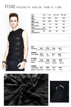 Load image into Gallery viewer, TT102 daily life Summer punk men ripped sleeveless black hooded tops
