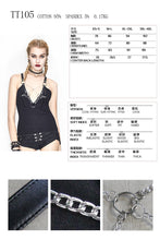 Load image into Gallery viewer, TT105 sexy women punk metallic inverted pentagram cotton vest with chains
