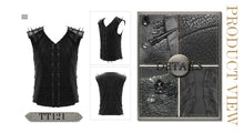 Load image into Gallery viewer, TT121 Summer punk rock patchwork unedged distressed men vest
