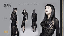 Load image into Gallery viewer, TT129 court Gothic flower pattern false girdle mesh sexy women T-shirt
