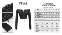 Load image into Gallery viewer, TT144 Military punk off shoulder long sleeve t-shirt
