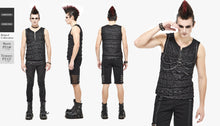 Load image into Gallery viewer, TT163 Punk sleeveless T-shirt with chain
