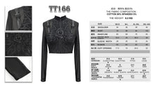 Load image into Gallery viewer, TT166 Cyberpunk print high neck long sleeve ultra short T-shirt
