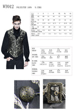 Load image into Gallery viewer, WT012 movies and TV costume gothic pattern palace black and silver printed jacquard men vest
