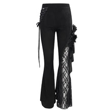 Load image into Gallery viewer, EPT01101 Black Asymmetric Dark Pattern Flare Pants
