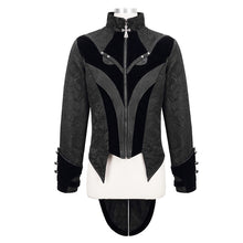 Load image into Gallery viewer, CT165 Bird shaped patchwork black zipper up Gothic men jacket
