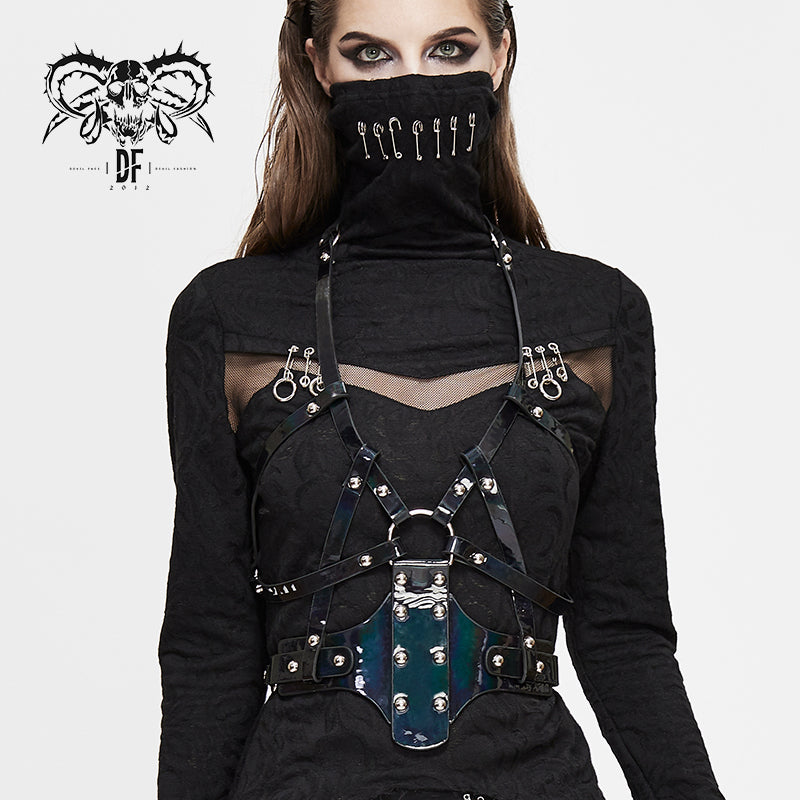 AS071 dream color punk fantasy leather slim women halterneck body harness