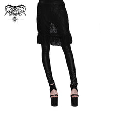 Load image into Gallery viewer, PT019 daily sexy women autumn black leather leggings with rose lace skirts
