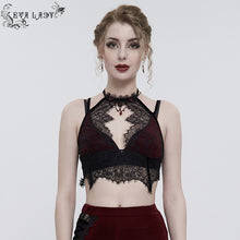 Load image into Gallery viewer, ECST005 Burgundy halter sexy lingerie
