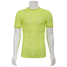 Load image into Gallery viewer, TT03903 party Fluorescent color diamond-shaped net basic style short sleeve men T-shirts
