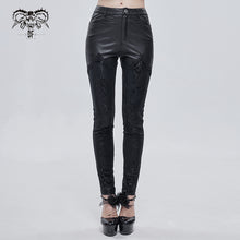 Load image into Gallery viewer, PT157 Gothic velvet printed basic style black women leather leggings
