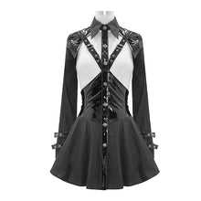 Load image into Gallery viewer, SHT039 Sexy women hollow out design fetish leather dress shirts with straps
