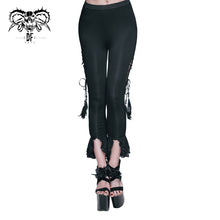 Load image into Gallery viewer, PT025 daily life stylish sexy women gothic lace up ninth bell-bottomed pants
