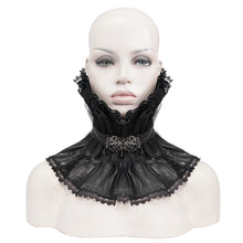 Load image into Gallery viewer, AS07601 Unisex Gothic black pleated high neck collar
