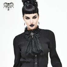 Load image into Gallery viewer, AS07301 black Gothic lace bow tie with diamonds
