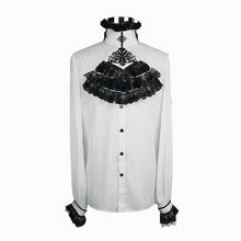 Load image into Gallery viewer, SHT02302 Gothic western fashion palace embroidered ruffled sleeves white men chiffon shirts
