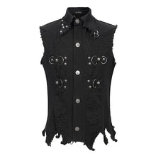 Load image into Gallery viewer, WT061 Distressed heavy metal men vest
