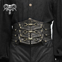 Load image into Gallery viewer, AS06102 metallic bronze steampunk rock men leather belts
