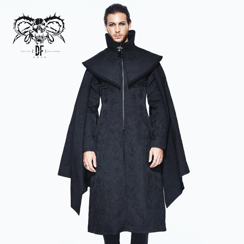 CT088 devil fashion brand Gothic pattern men coat with shawl collar