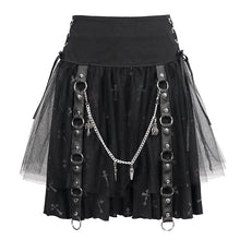 Load image into Gallery viewer, SKT15701 Black cross printed skirt
