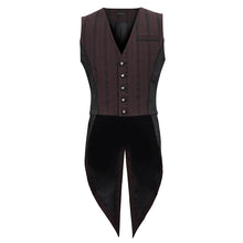 Load image into Gallery viewer, WT06602 RED Striped Removable Swallowtail Men&#39;s Vest

